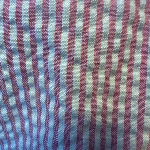 Mud Pie Pink White Stripe Seersucker Ruffle Collar Sleeveless Dress Womens M - Picture 5 of 10